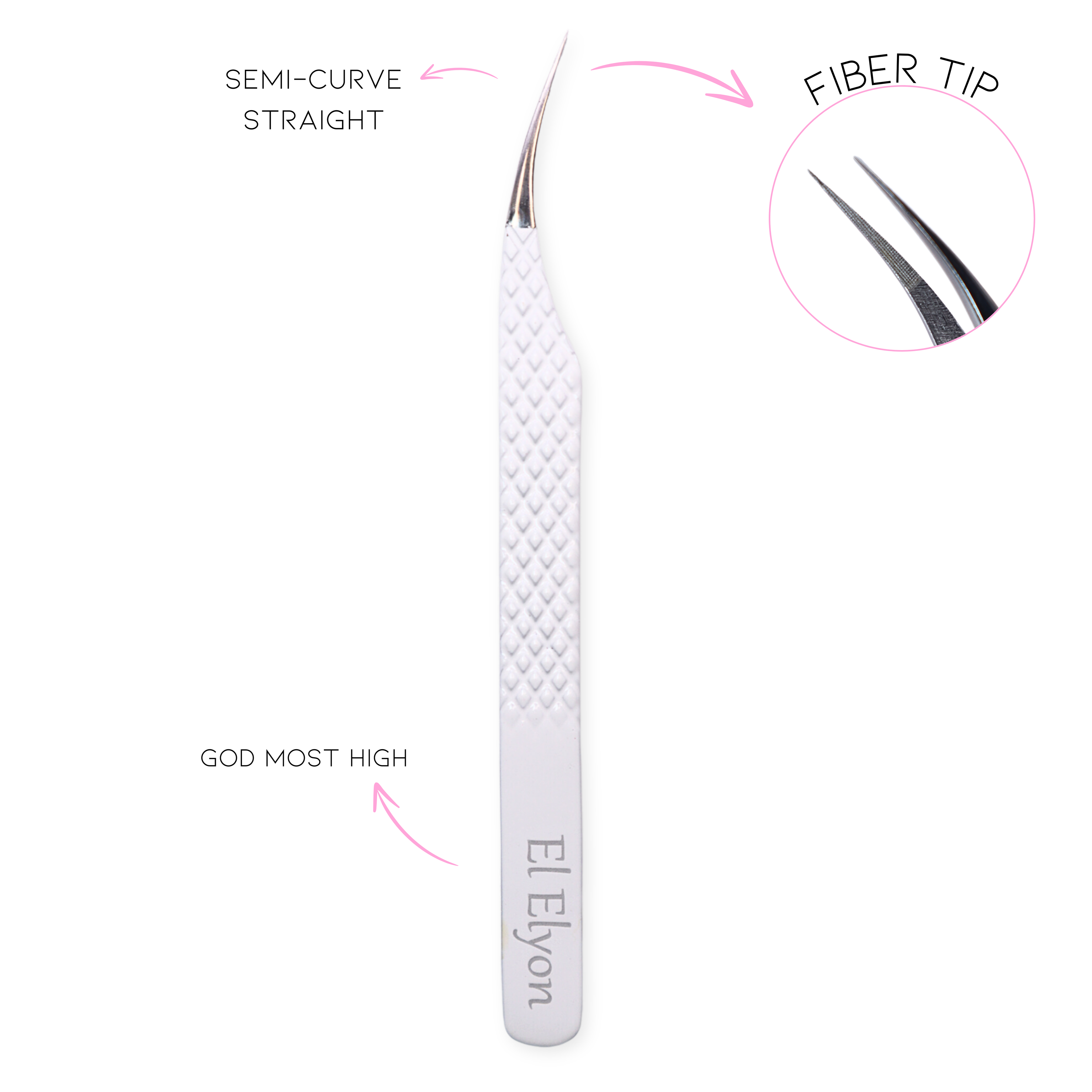 Lash tweezers with fiber tip for precise lash extension application