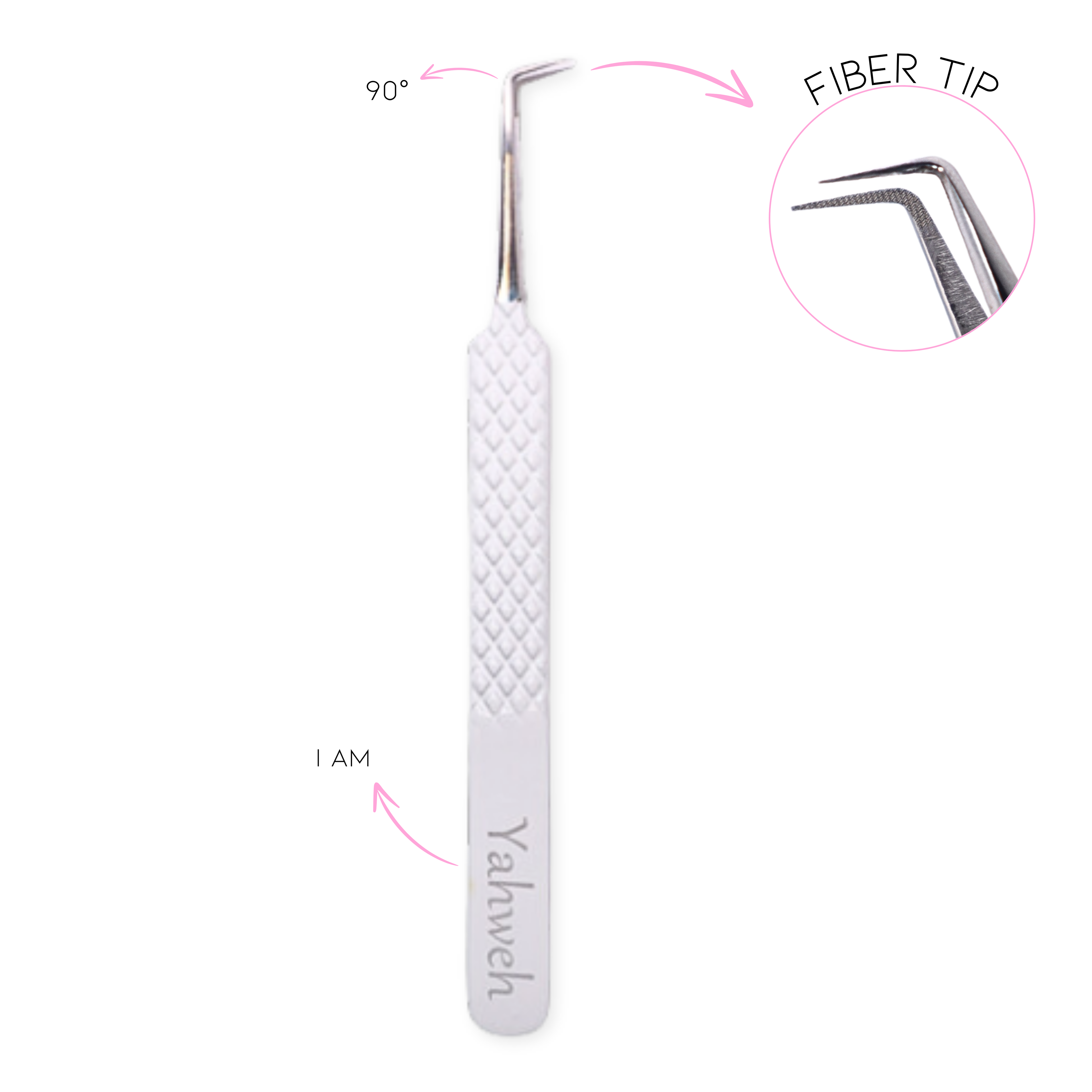 Lash tweezers with fiber tip for precise lash extension application