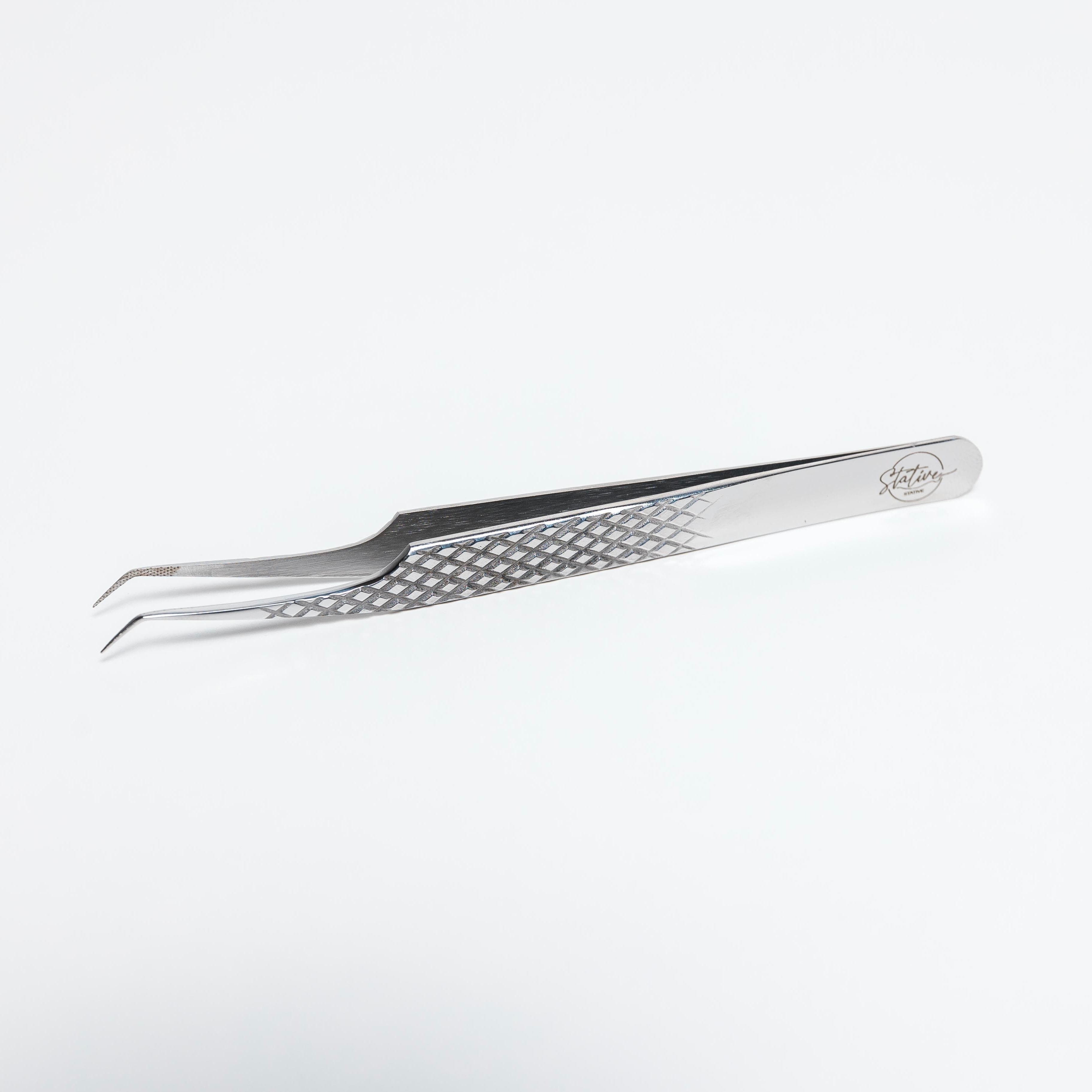 Lash Extension Tweezer with 45 Degree Fiber Tip for Precision